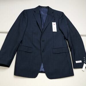 Calvin Klein X Extreme Slim Fit 100% Wool Blazer Suit Jacket Size 38R Navy NWT